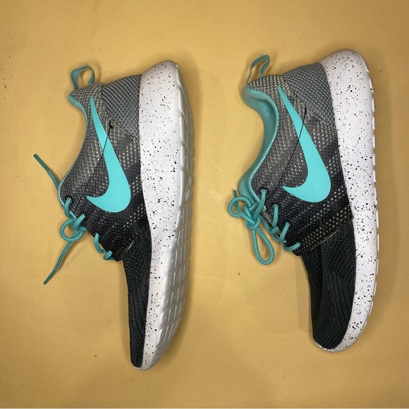 Nike Black Grey Gradient Mint Splatter Heel Roshe One Sneakers Shoes Size 6 - Picture 4 of 8